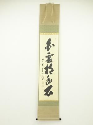 大徳寺藤井誡堂筆　「白雲抱幽石」一行書　肉筆紙本掛軸（共箱）